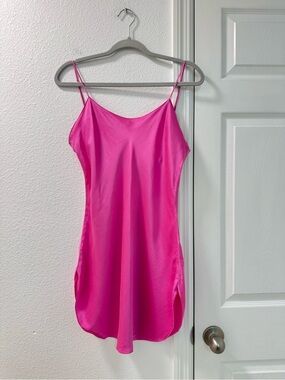 Rare vintage Victorias Secret Gold Label Silk Slip Dress size M fuchsia pink